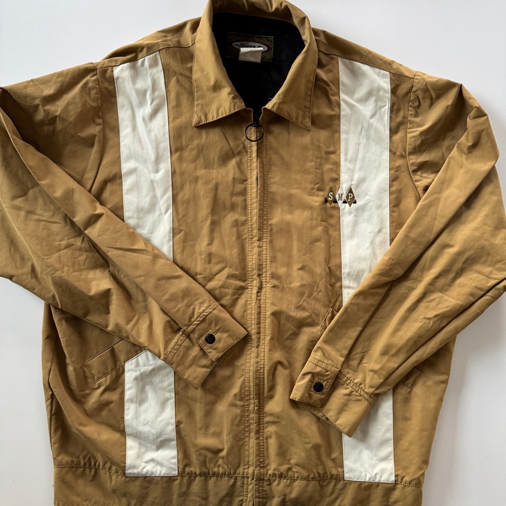 Vintage 90s SMP Attendant Skateboarding Bowling Retro Striped Jacket Surf - L